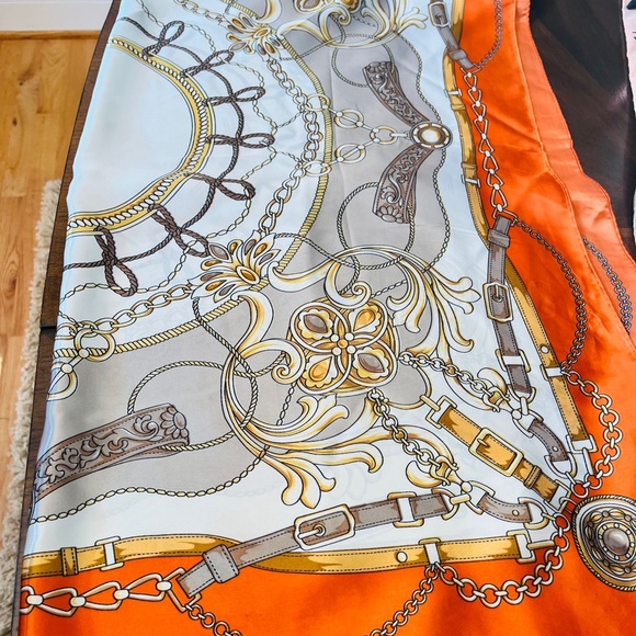 Collection of Five Preloved Branded or Fashion Silk-like Polyester Scarfs (GUC) - Picture 11 of 17